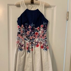 Blue and White Floral Dress
